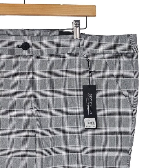 Lane Bryant Sophie Straight Fit Bootcut Pants Petite Plaid Gray Women 20 Short* - Picture 12 of 12